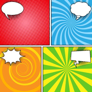 Çizgi roman dergisi arka plan konuşma balonları ile ayarla