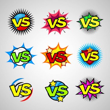 Çizgi roman karşı vintage kabarcık Icon set