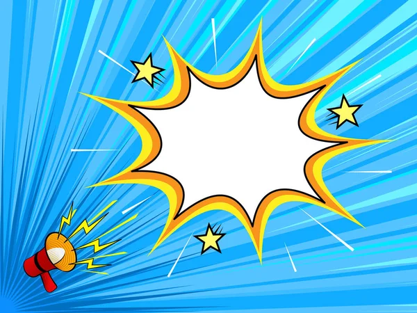 Çizgi roman dergisi hoparlör duyuru arka plan