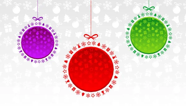 Bolas de Natal no fundo abstrato, elementos de decoração de Ano Novo — Vetor de Stock