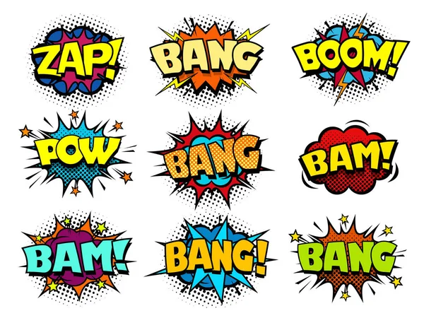 Komiksových bublin, crash a bang zvuky — Stockový vektor