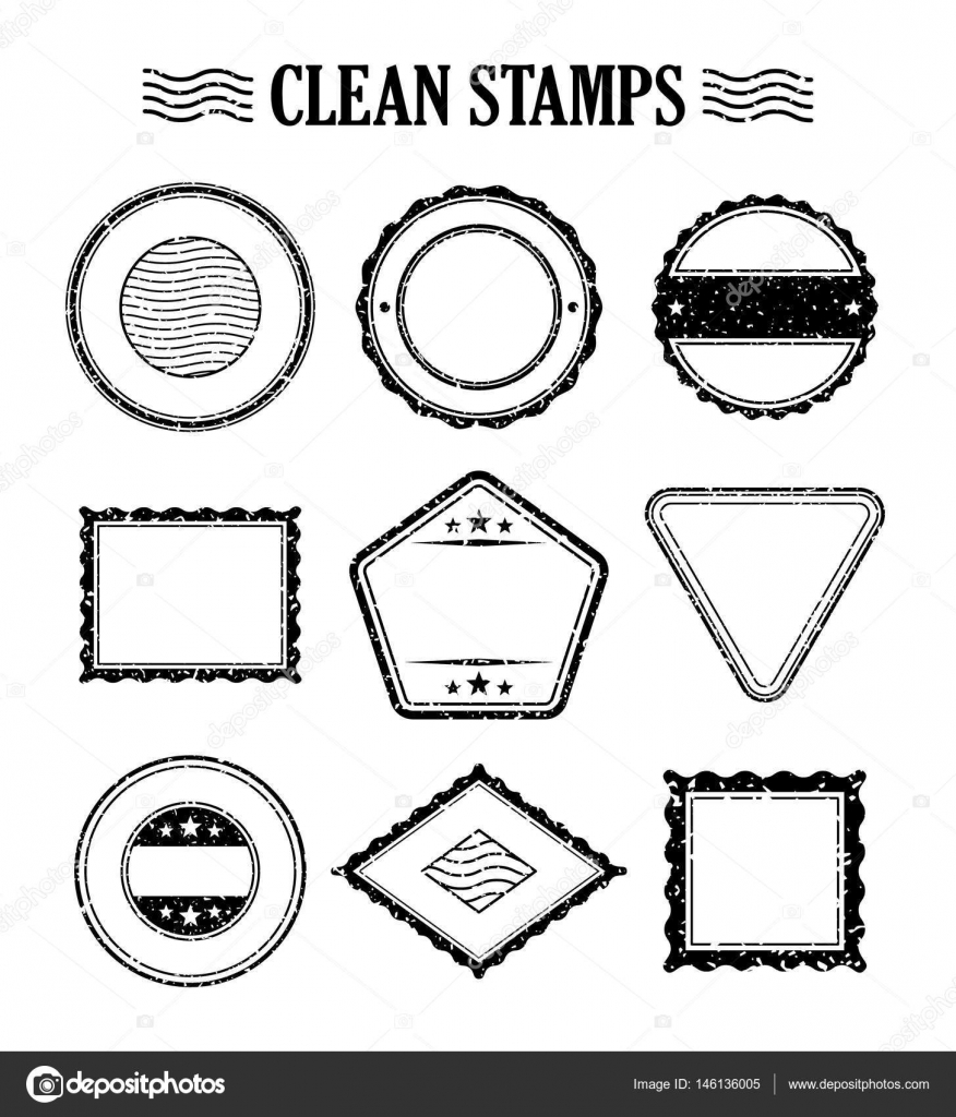 Blank rubber stamp set vector Stock Vector by ©Azamatovic 146136005