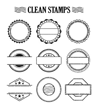 Kauçuk mürekkep pul vektör seti