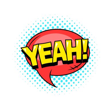 Süper kahraman çizgi roman konuşma balonu, neşeli ses