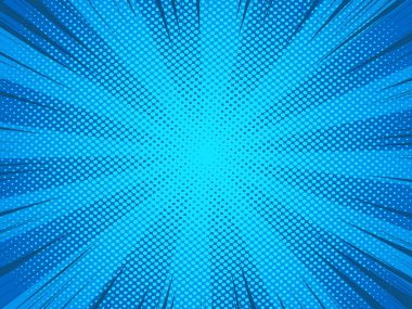 Yarı ton desen doku ile mavi çizgi roman afiş arka plan