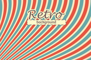 Dalgalı ışınları retro vintage vektör çizim. Retro arka plan.