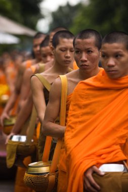 Luang Prabang, Laos geçit veren keşiş sadaka.