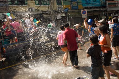 Songkran Tayland yeni yıl'ın Festivali