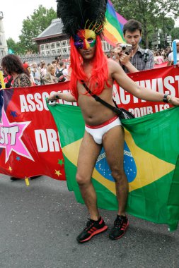 Haziran 2015 Gay Pride Parade Paris'te Fransa.