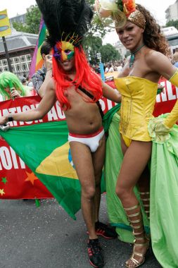 Haziran 2015 Gay Pride Parade Paris'te Fransa.