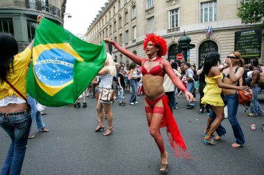 Haziran 2015 Gay Pride Parade Paris'te Fransa.