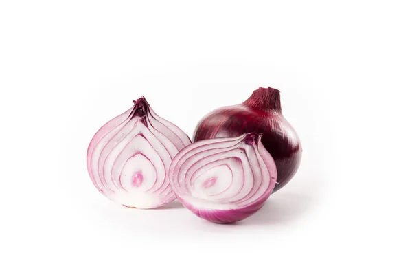 Red onions isolated on white background — Stock Photo, Image
