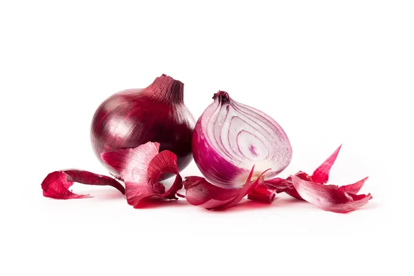 Red onions isolated on white background — Stock Photo, Image