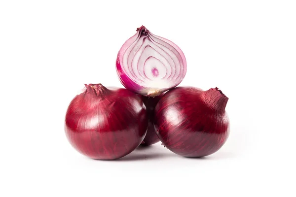 Red onions isolated on white background — Stock Photo, Image