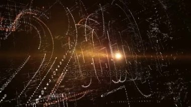 Yeni yıl 2018 parlak metin numarası ve parçacıklar animasyon tebrik