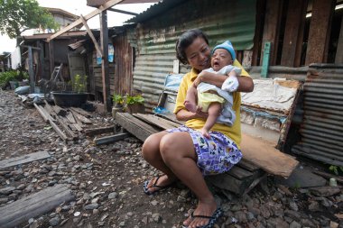 Thousands of families live in the Klong Toey slum. clipart