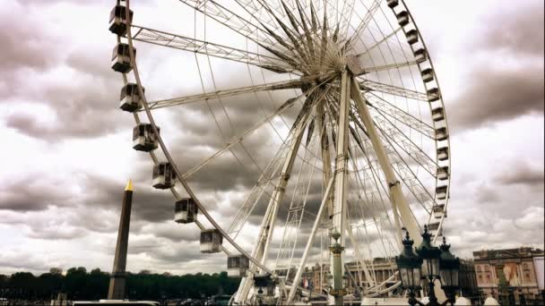 Paris France April 2018 Riesenrad Installiert Place Concorde Der Nähe — Stockvideo