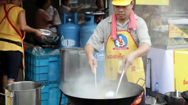 Yaowarat Road Chinatown Bangkok Thailand 2014 Street Food Zona Chinatown — Videoclip de stoc