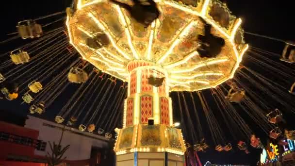 Parijs Frankrijk December 2019 Een Kermis Parijs Prachtige Oude Carrousel — Stockvideo