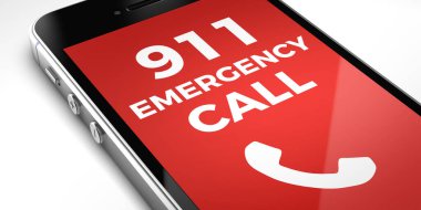 Acil yardım numarası 911 olan bir cep telefonunu kapat.