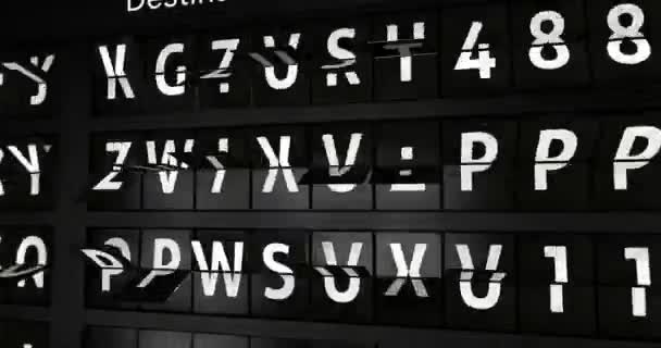 Animation générée en 3D, tableau d'affichage analogique des informations de vol avec la ville d'arrivée de Colombo, 4 animations différentes 