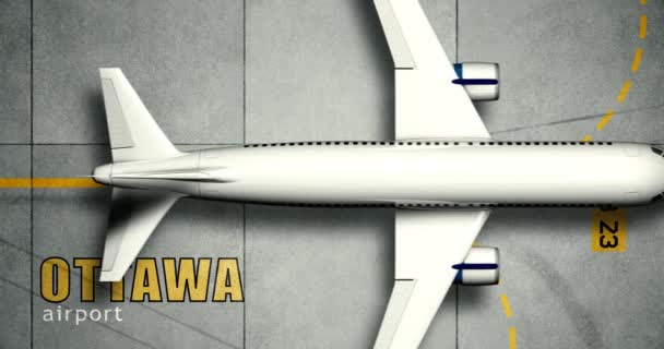 Avion Ligne Circule Sur Aire Trafic Aéroport Ottawa — Video