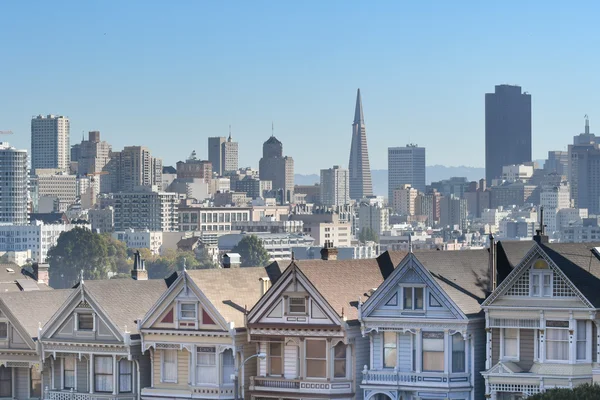 Viktorianische Stadthäuser, San Francisco, Vereinigte Staaten — Stockfoto