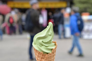 Yeşil çay yumuşak dondurma, Osaka, Japonya