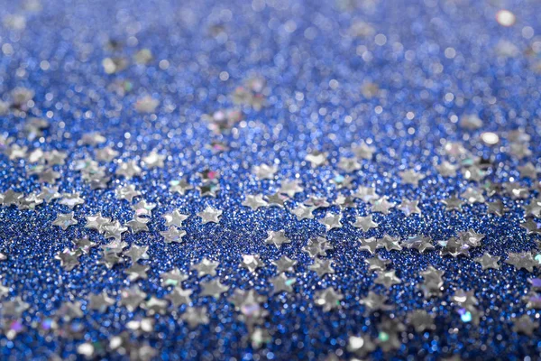Brokat niebieski tło z gwiazdami — Zdjęcie stockowe