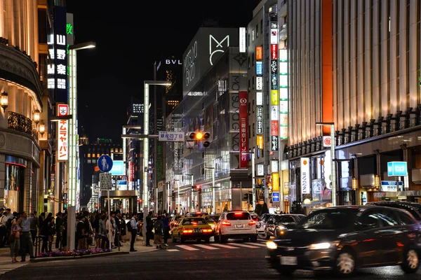 Ginza вулиці, вулиці в Токіо, Японія — стокове фото