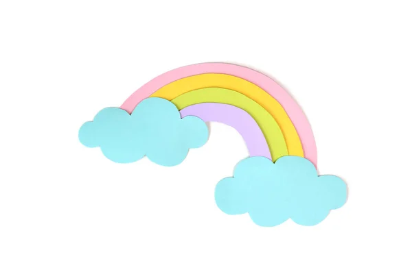 Rainbow paper cut on white background - isolated — Stock Photo, Image