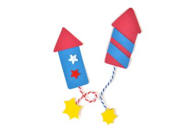 İzole beyaz zemin üzerine - roket kağıt kesme