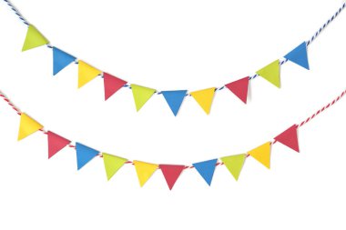 İzole beyaz zemin üzerine - renkli kiraz kuşu kağıt kesme