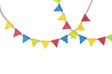 İzole beyaz zemin üzerine - renkli kiraz kuşu kağıt kesme