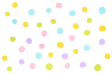 İzole beyaz zemin üzerine - pastel noktalar kağıt kesme