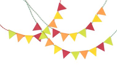 İzole beyaz zemin üzerine - Şükran kiraz kuşu kağıt kesme