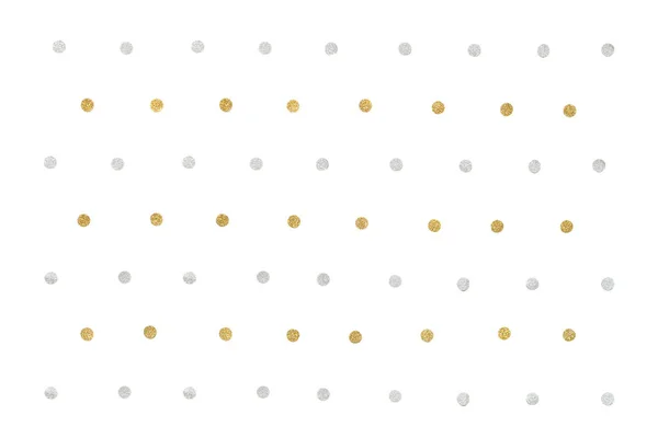 금색과 은색 반짝이 도트 종이 흰색 배경-절연 — 스톡 사진