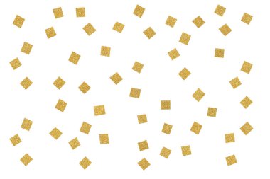 Beyaz arka planda - izole kare kağıt altın glitter