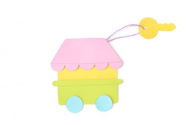 İzole beyaz zemin üzerine - durak kağıt kesme