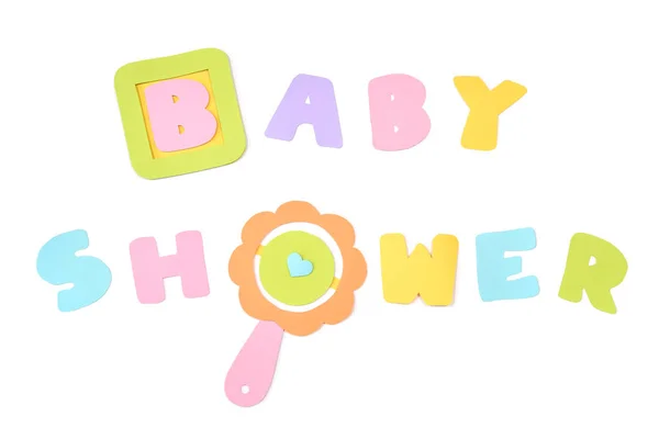 Carta doccia per neonati tagliata su sfondo bianco isolato — Foto Stock