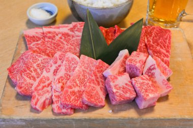 Wagyu et tabağı, Japon usulü.