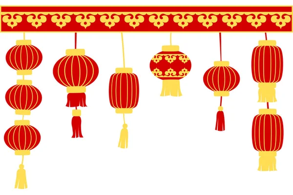 Nouvel an chinois fond avec et lanternes — Image vectorielle