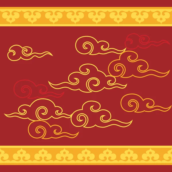Nouvel an chinois fond avec nuage d'or — Image vectorielle