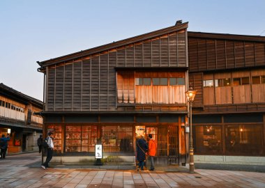 Higashi Chaya Gai, çay evi bölgesi, Kanazawa, Japonya