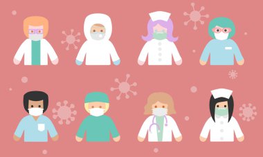 Virüs geçmişi maskeli doktor ve tıp mesleği
