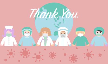 Thank you all medical staff for fighting coronavirus for humanit clipart