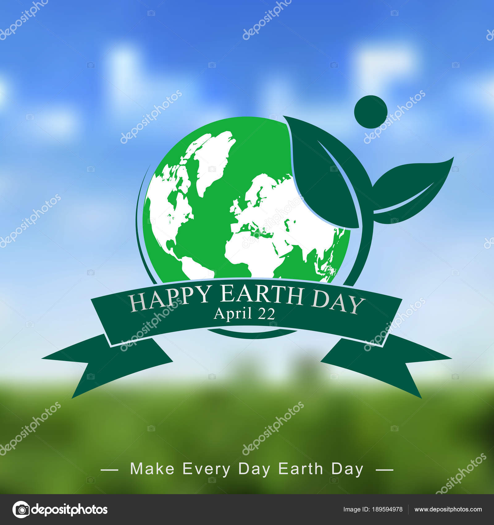vector illustration earth day templates blurred background earth day templates