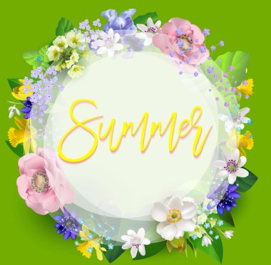 yaz çiçek tasarım el ilanları kitapçık, broşür, afiş için