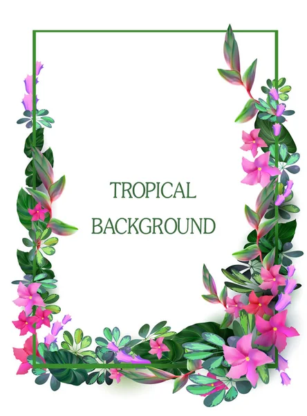 Forêt tropicale et flowers.vector — Image vectorielle