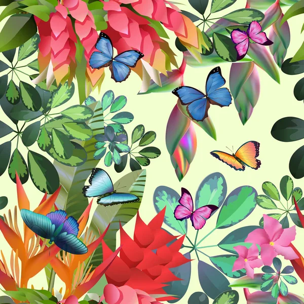 tropikal orman ve flowers.vector